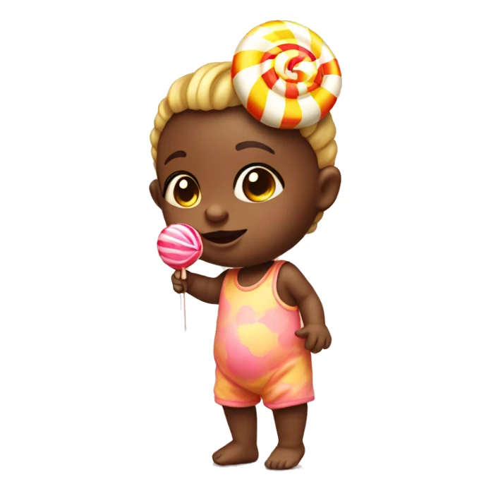 baby with lollypop head sticker