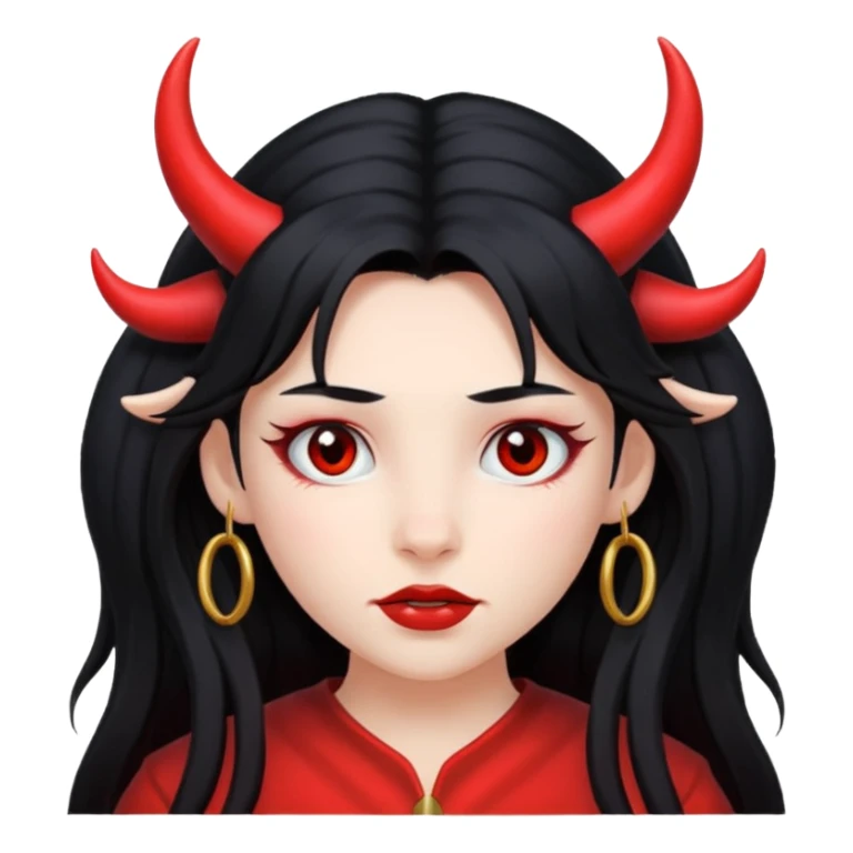 Red Horns on girl sticker