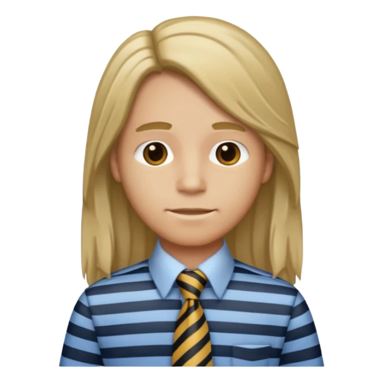 striped shirt with long hairand tie sticker