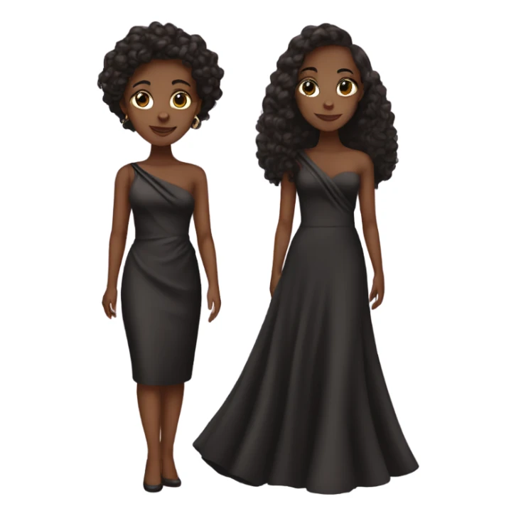 brown skin black  girl in elegant dress sticker