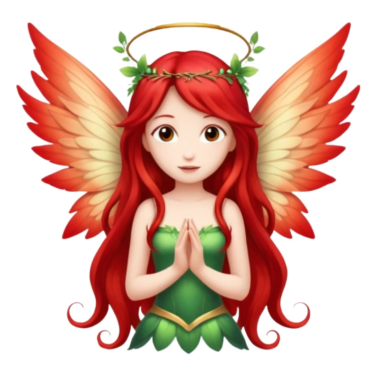 big-wings-rose-beautiful-fairy-red-long-hair sticker