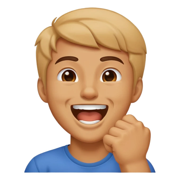 Laughing with fist over mouth ￼ sticker