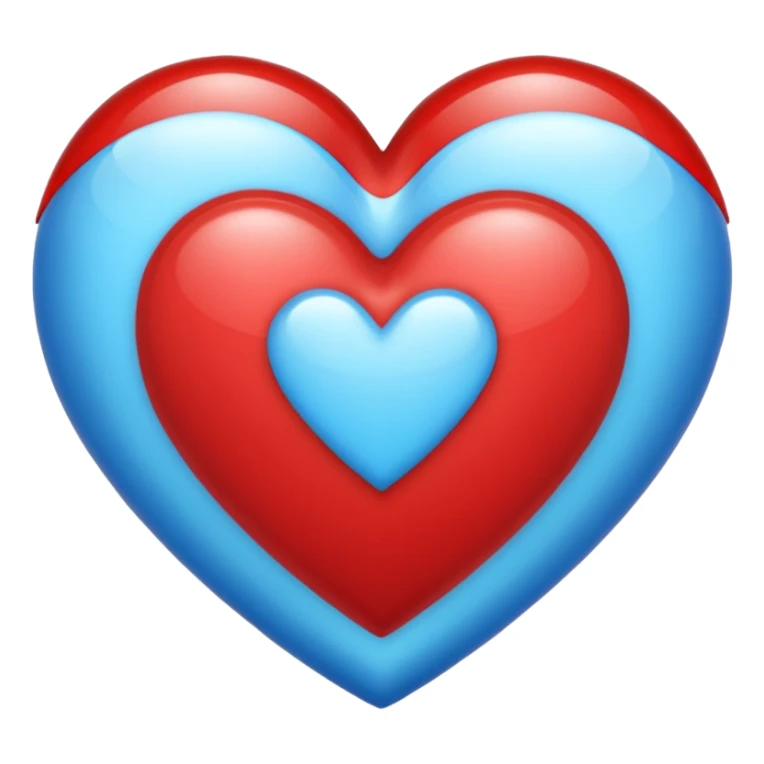 Corazón rojo único diferente con tonos azul claro sticker