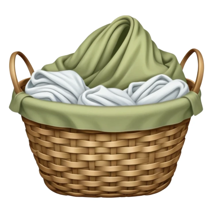 A basket of pale olive  laundry sticker