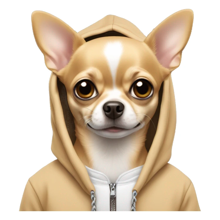 Tan chihuahua in hoodie sticker