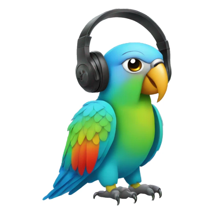 parrot with headphones sticker