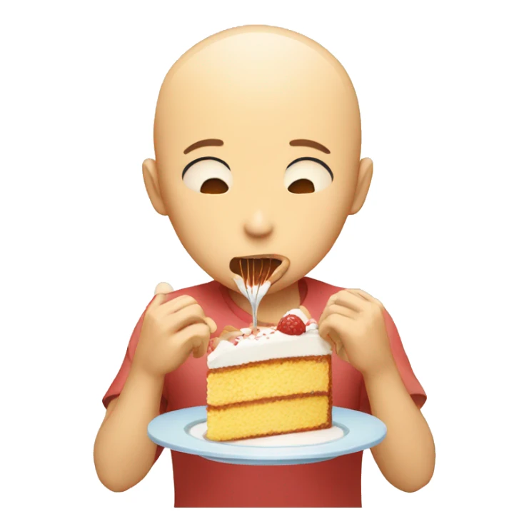 Saitama eating cake sticker