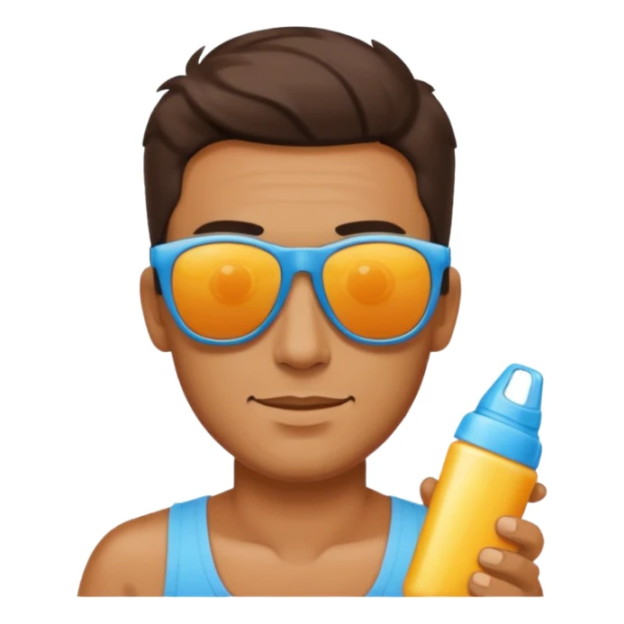 
male suncream and sunglasses sticker