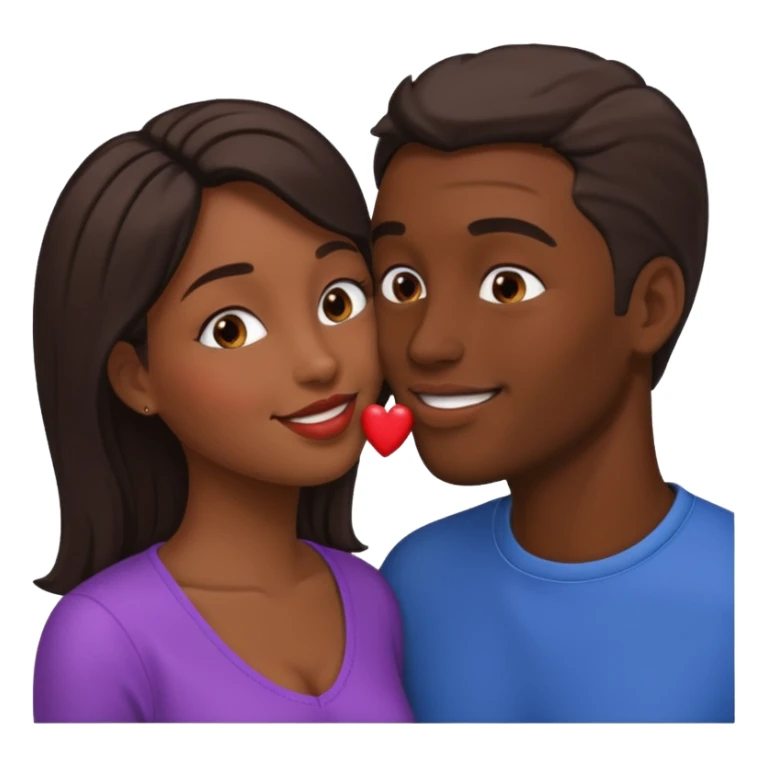 What man black woman kissing sticker