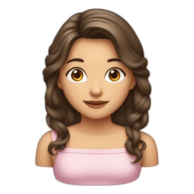 Fille brune cheveux long déguisé en père Noël sticker