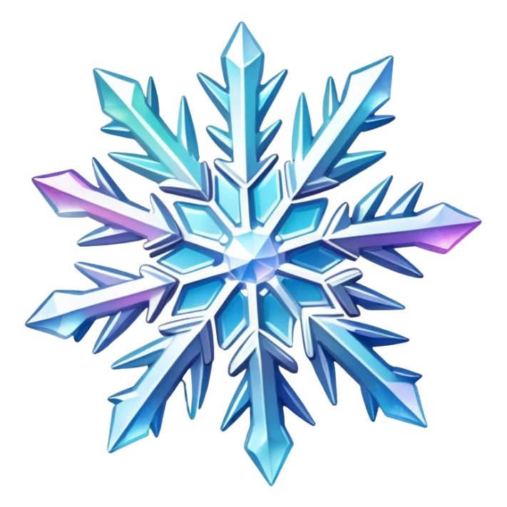 Iridescent sparkly shiny nebula snow crystal   sticker