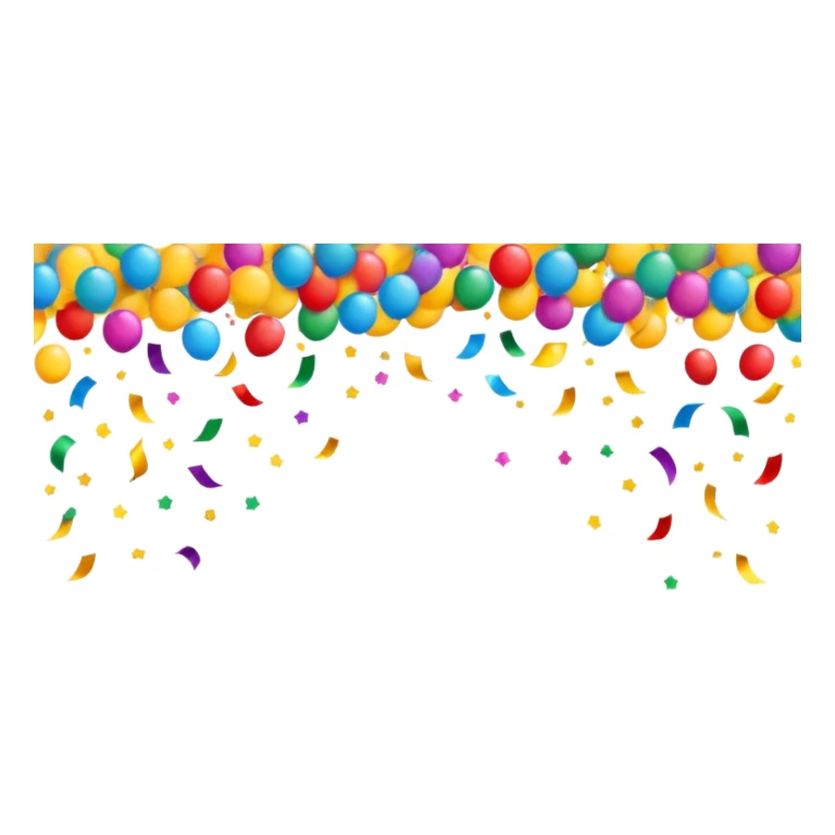 colorful celebration banner with confetti sticker