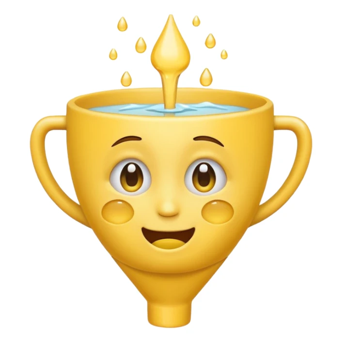 the smiling emoji with yellow funnels for eyes and crying sticker