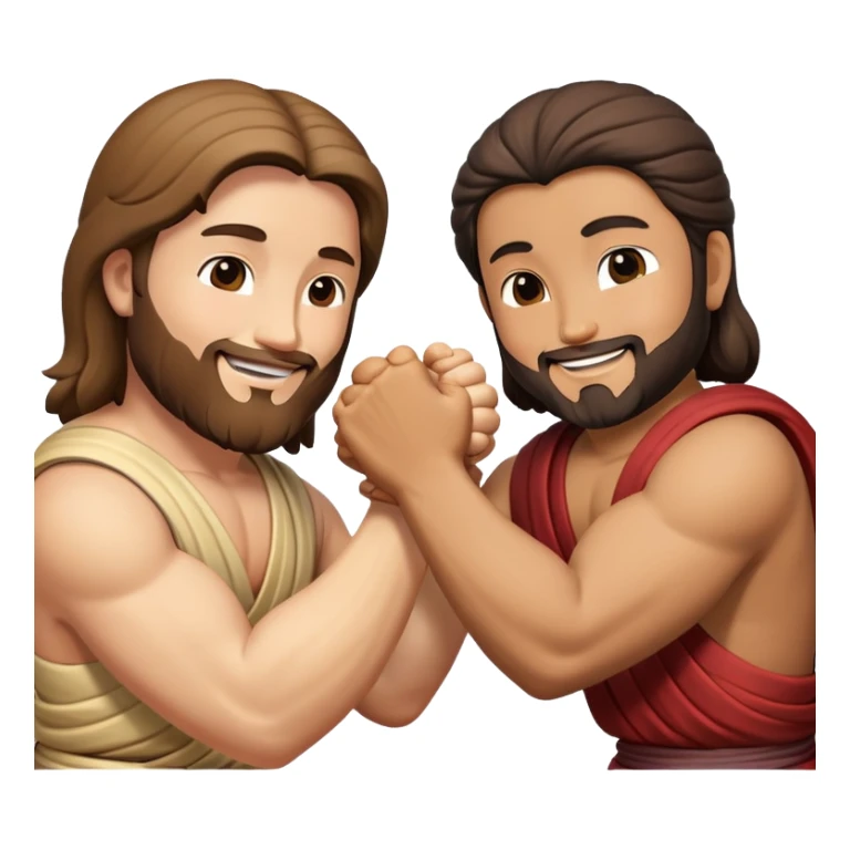 Jesus and Buddha arm wrestling sticker