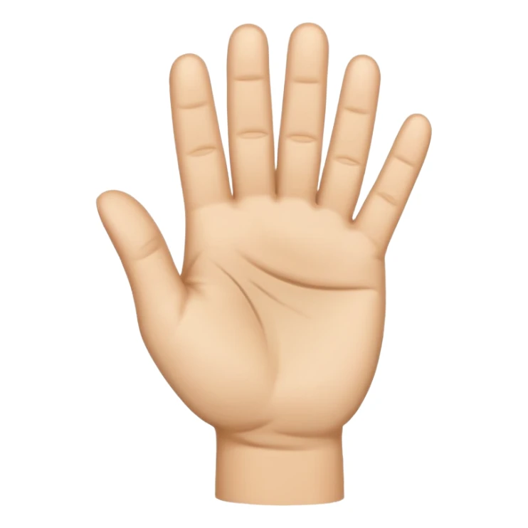 hand emoji, 4 fingers up, thumb folded to palm sticker