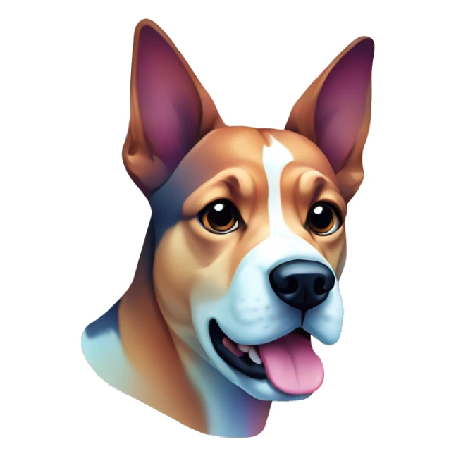 Vector art of dog made of vector gradient shapes abstract shapes vector art sticker