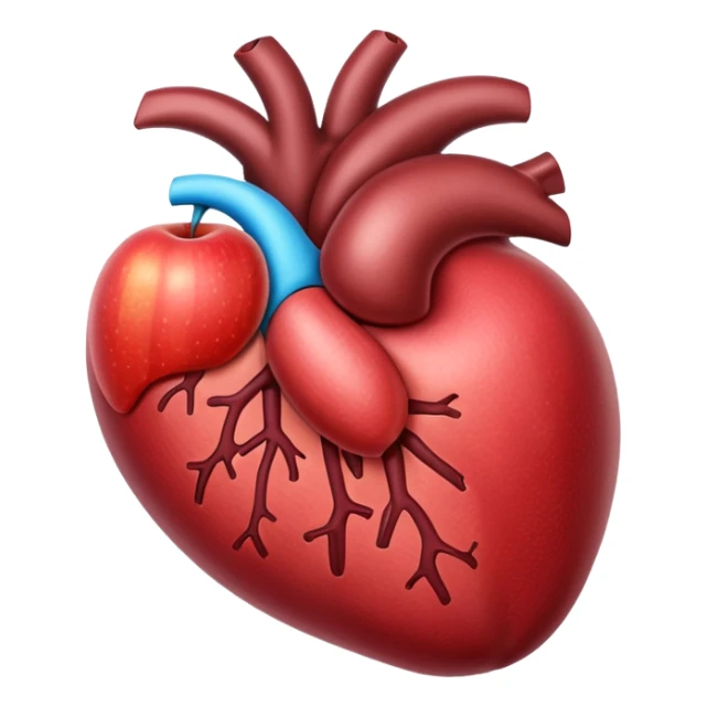 realistic detailed liver organ, apple style emoji sticker