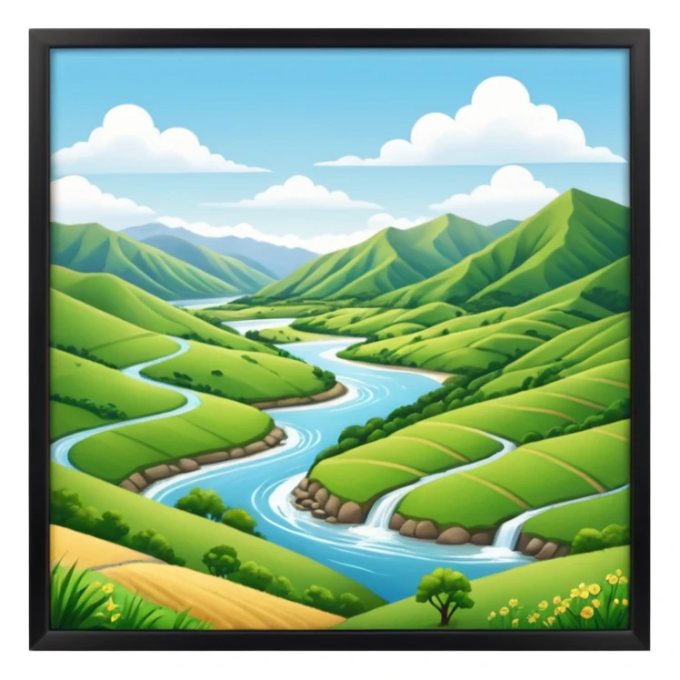 sunny new zealand summer valley with a river sticker