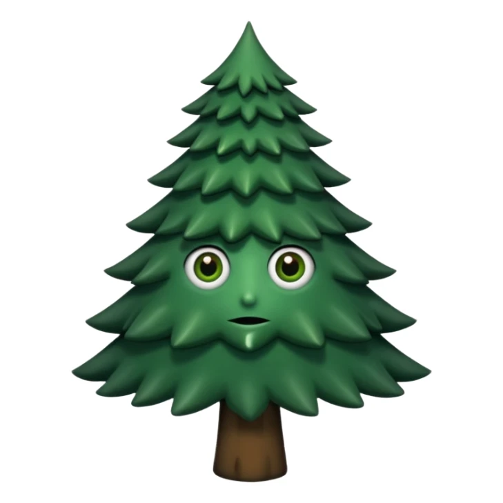 sapin avec deux gros yeux noirs sticker