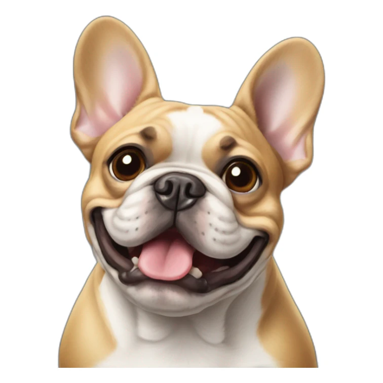 goofy faced French bulldog sticker