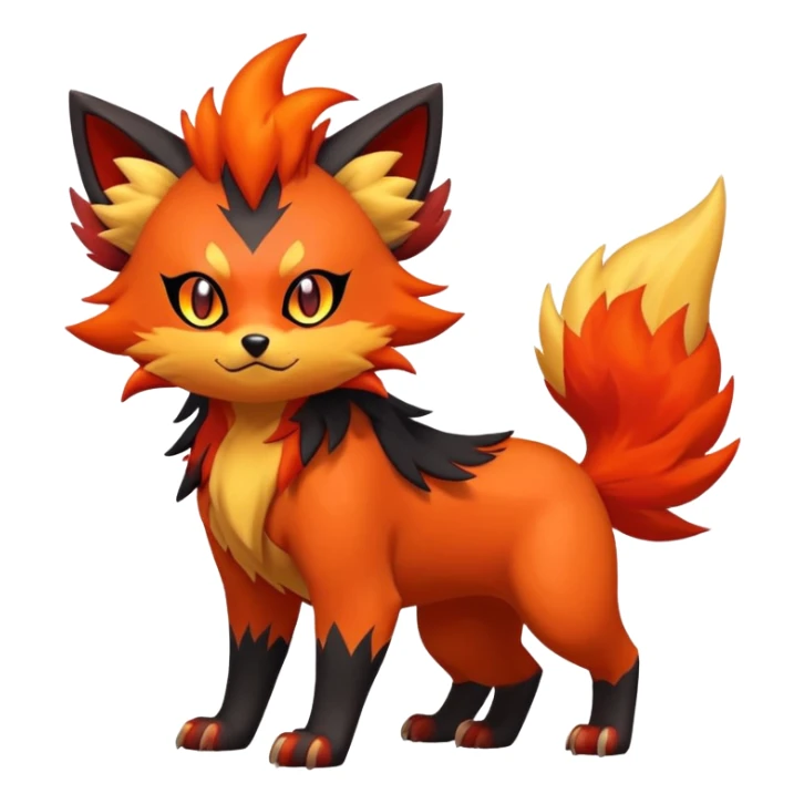 Zorua-Pyroar-Litten-Fakémon-hybrid-creature (full body)  sticker