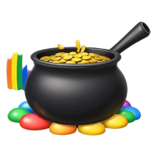 rainbow with a black pot of gold at the end cute sticker