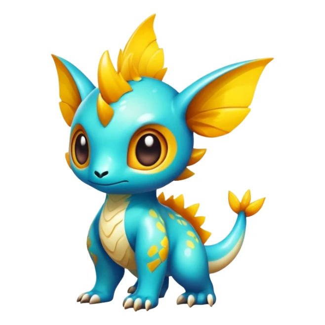 Exotic shiny rare epic cute Fakémon-creature, full body, with random markings sticker