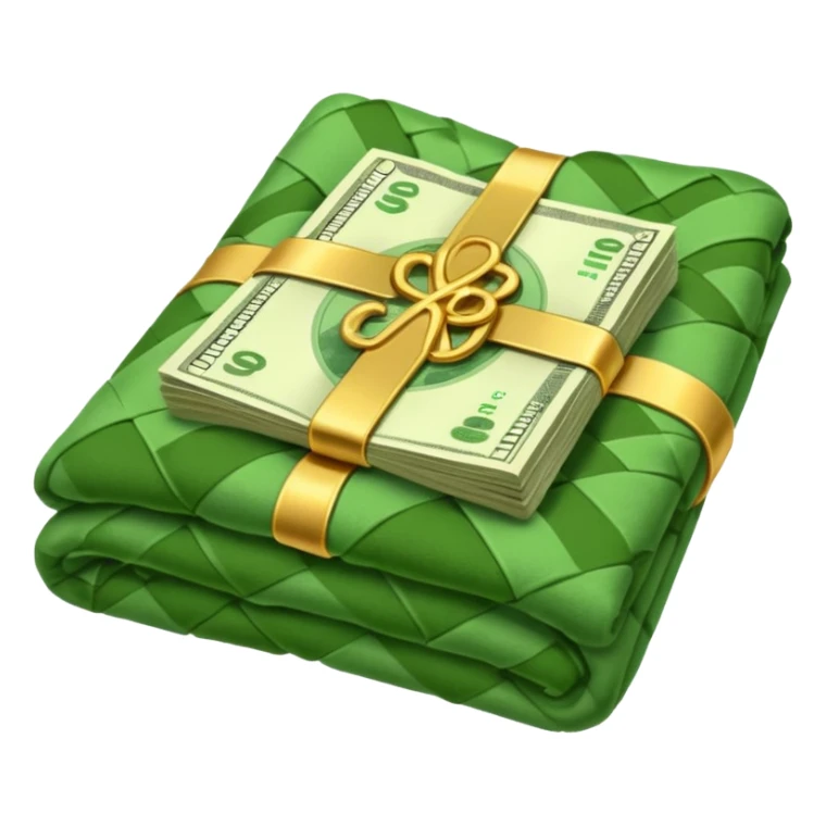 The blanket was spread wide open, and money lay beneath it. sticker