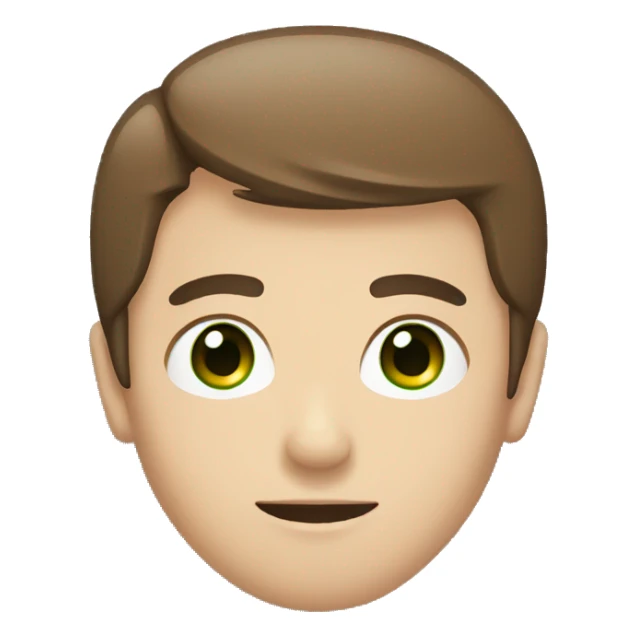 japanese guy with green eyes and brown hair with a little beard sticker