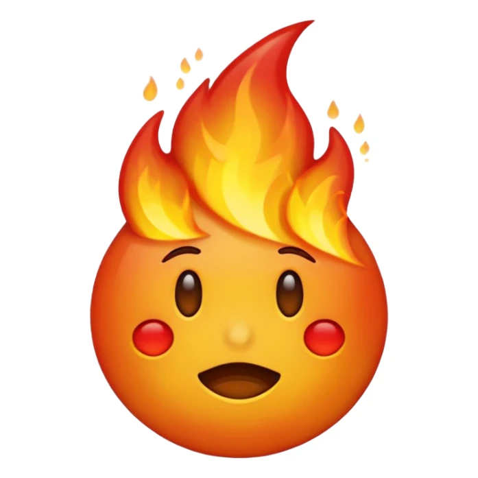 emoji qui pleure des flamme sticker
