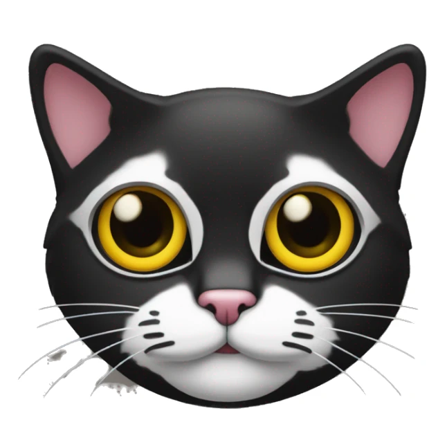 Gata tricolor com os pelos dos olhos preto e no meio da testa amarelo sticker