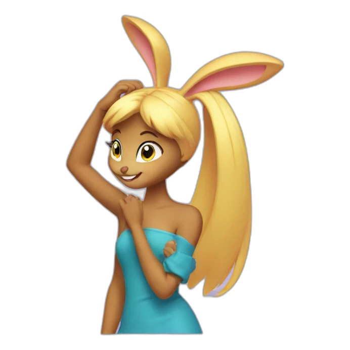 Lola Bunny brushing her hair sticker