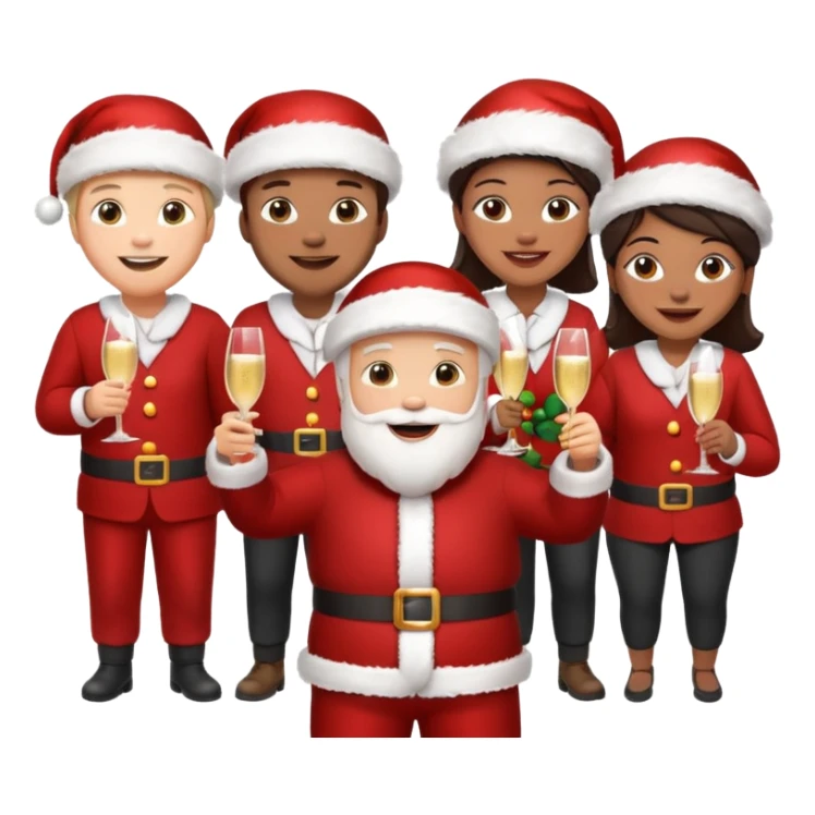create a realistic emoji shwoing logistic workers celebrating christmas sticker