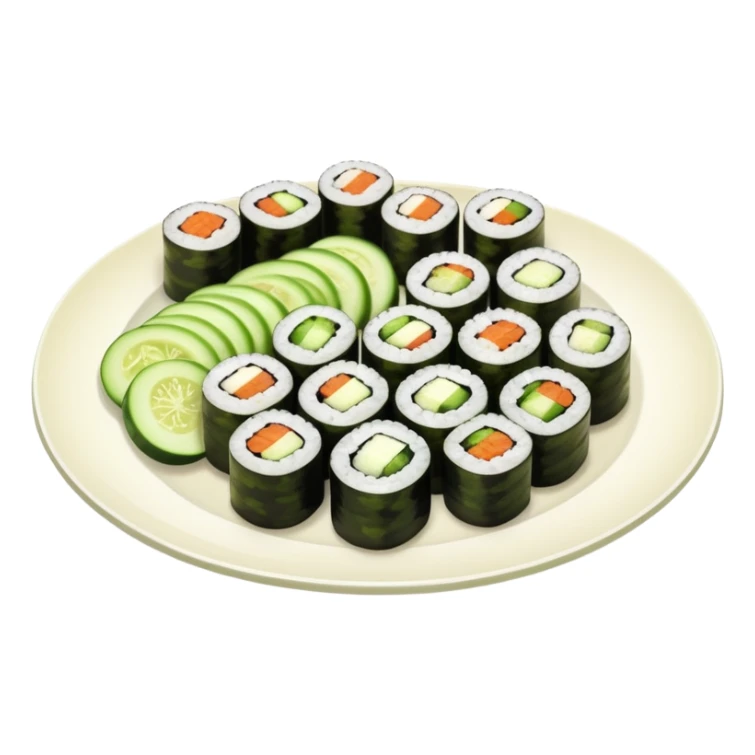 Plate of eel cucumber maki  sticker