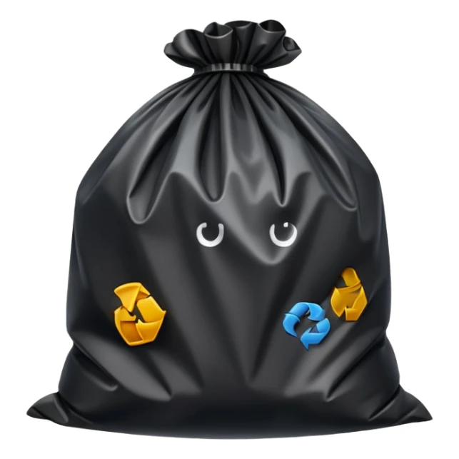 trash bag with nothin on it, just the plain trash bag, no face sticker