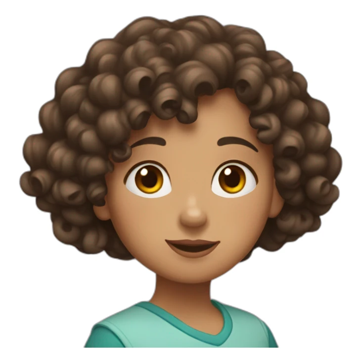 curly brunette girl with a puzzle in her hands sticker