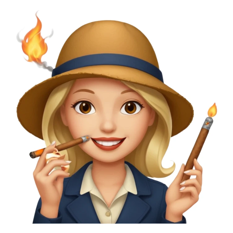 Girl Smoking cigar  sticker