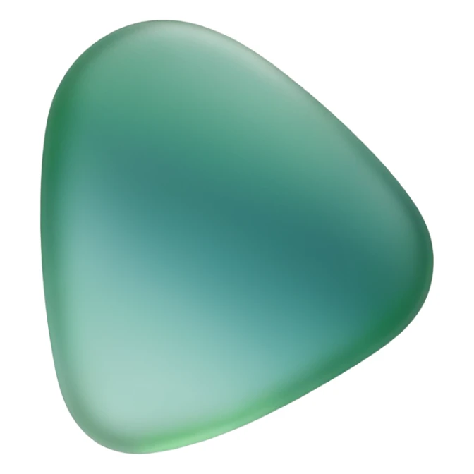 a single piece of green and teal sea glass with smooth but sharp edges sticker