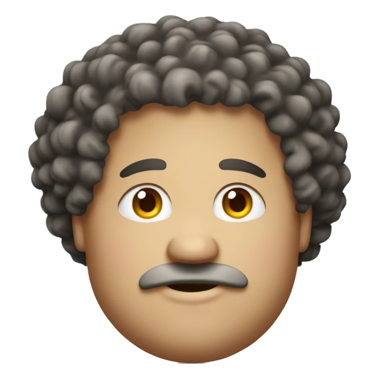 fat man has curly hair sticker