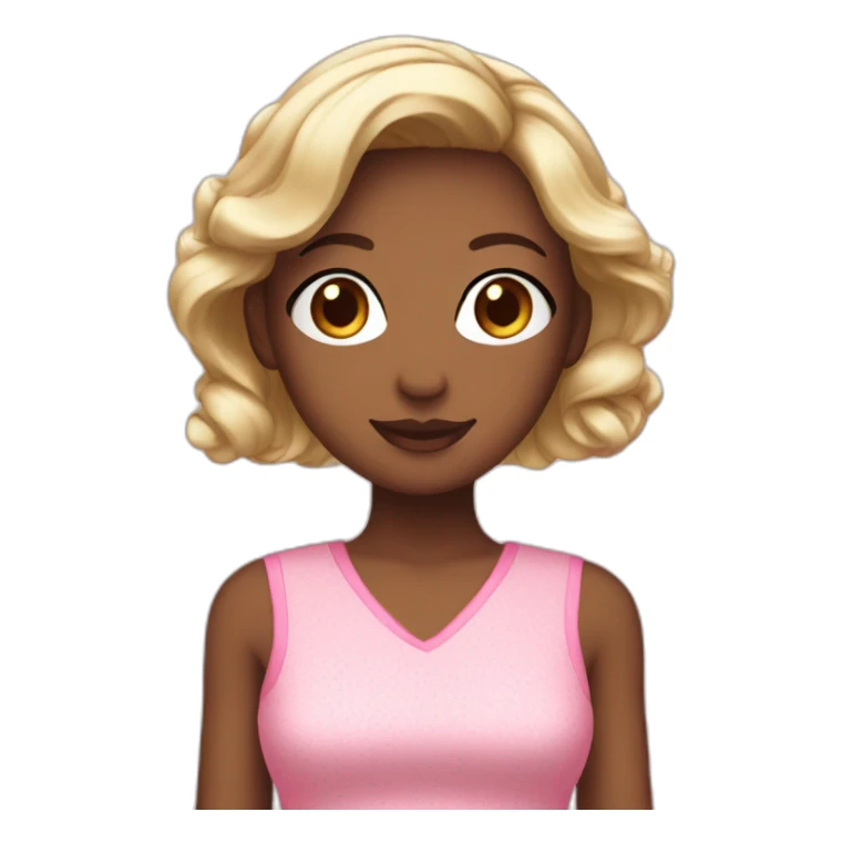 Natalie except she’s white and is wearing a pink kawaii dress sticker