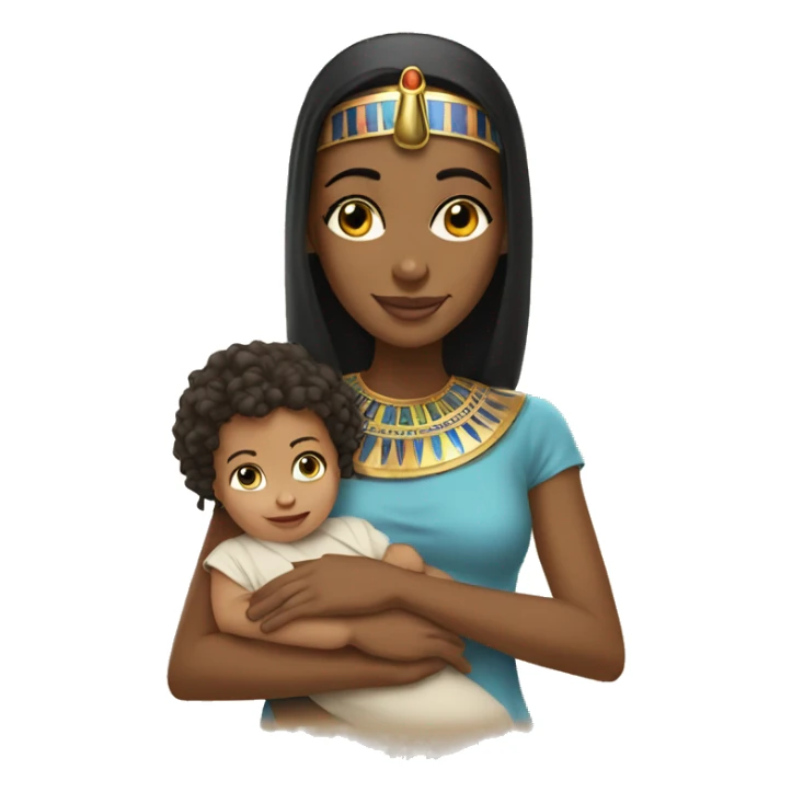 egyptian girl with baby  sticker