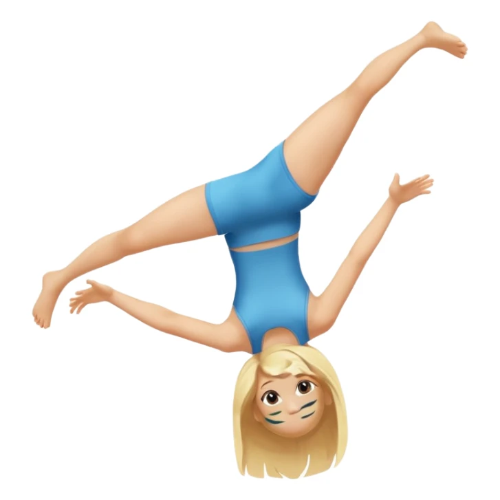  Ein Mädchen mit blonden Haaren, die ein Backflip macht sticker