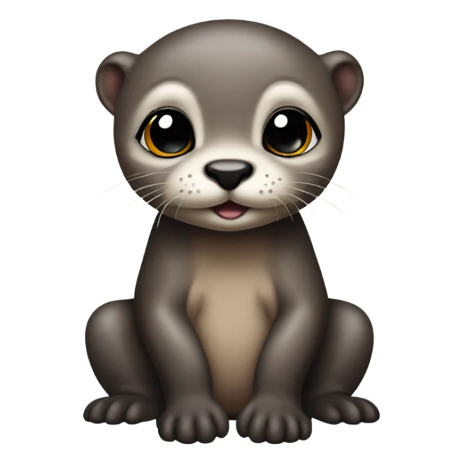 cute otter baby with nose piercing and black eyeshadow sticker