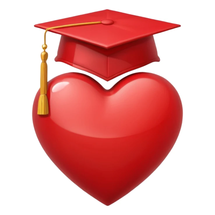heart with a graduation cap motif sticker