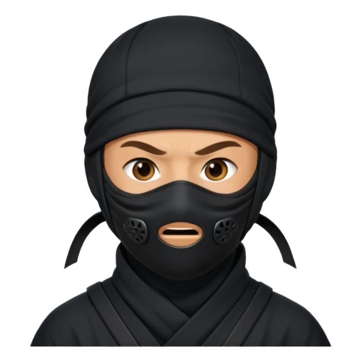  Ninja with mask covering mouth sticker