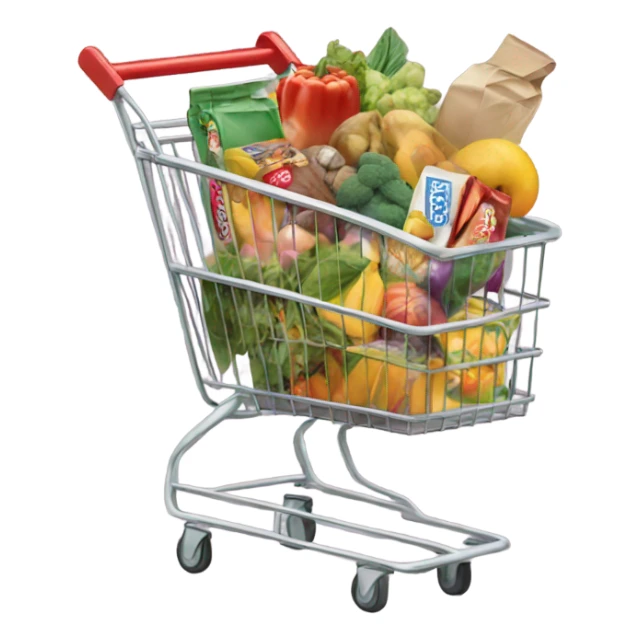 shopping cart with groceries sticker