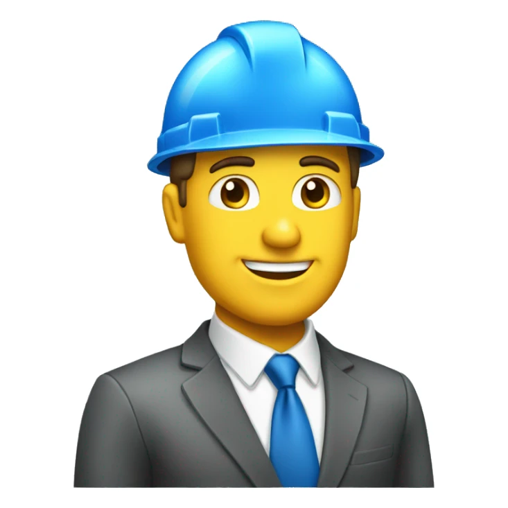 a business man with a blue house builder helnmet sticker
