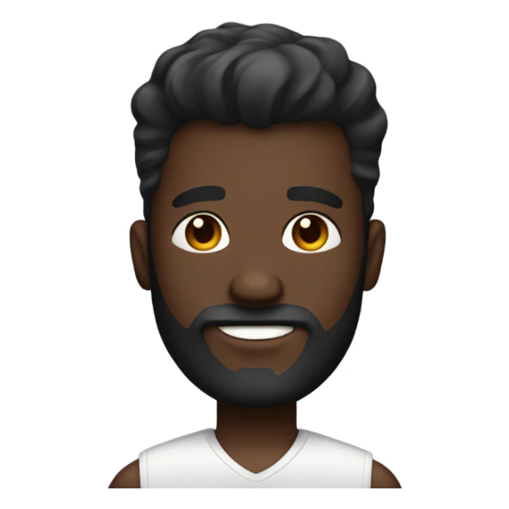 Handsome deep dark skin man with beard and high fade sticker