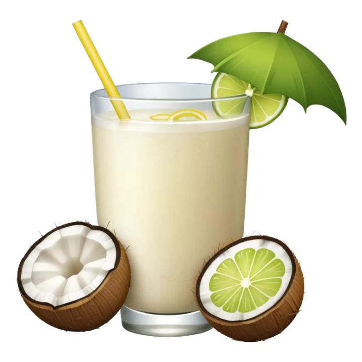 hawaii coconut drink with lemon sticker