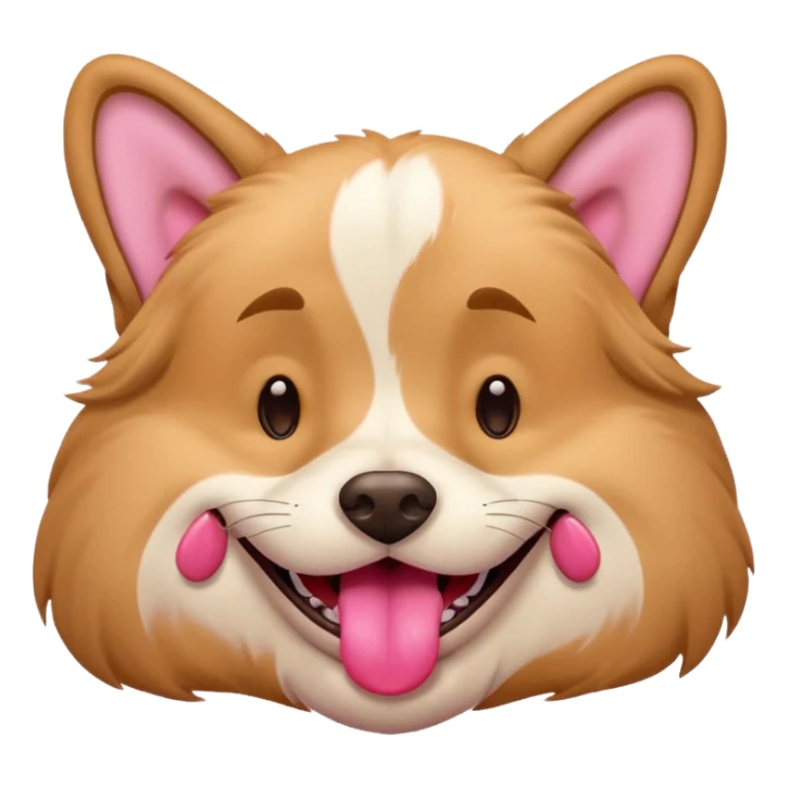 lazy dog emoji, lying on its back sticker
